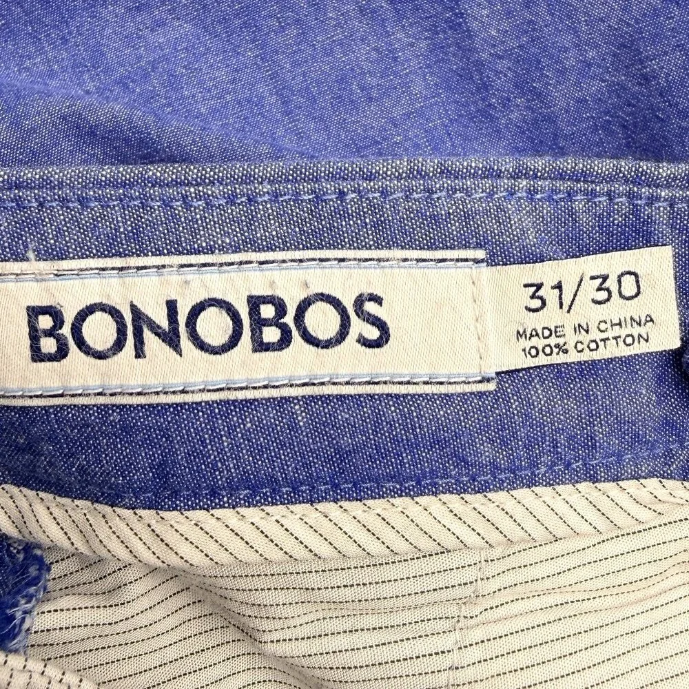 BONOBOS Men's EUC Chambray Straight-Fit Chinos Blue‎ Chambray | Size 31 x 30